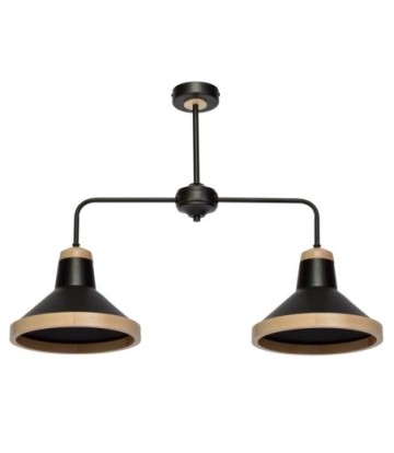 Lampa sufitowa SALMA BLACK / WOOD 2xE27