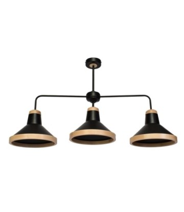 Lampa sufitowa SALMA BLACK / WOOD 3xE27