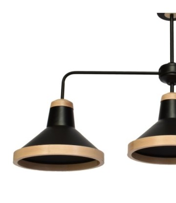 Lampa sufitowa SALMA BLACK / WOOD 3xE27