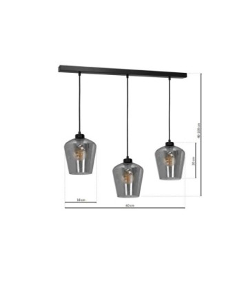 Lampa wisząca SANTIAGO SMOKED 3xE27