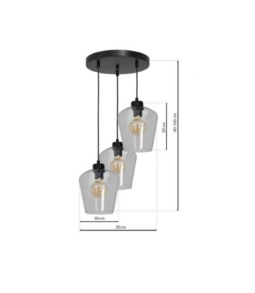 Lampa wisząca SANTIAGO CLEAR 3xE27