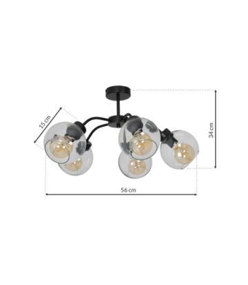 Lampa sufitowa SOFIA CLEAR 5xE27