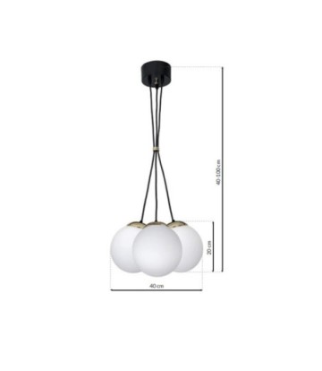 Lampa wisząca SPARTA BLACK / GOLD 3xE14