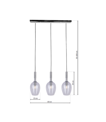 Lampa wisząca TANGO CLEAR 3xE14