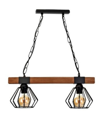 Lampa wisząca ULF BLACK/WOOD 2xE27