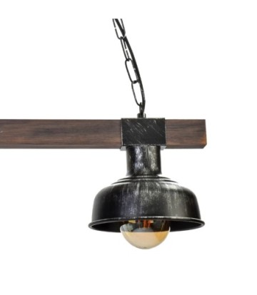 Lampa wisząca FARO BLACK/WOOD 2xE27