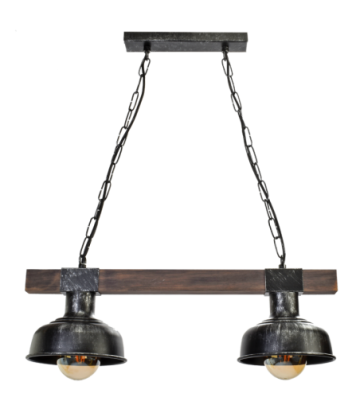 Lampa wisząca FARO BLACK/WOOD 2xE27