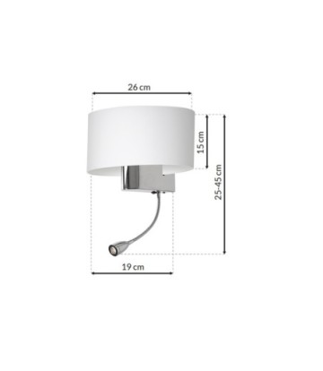 Kinkiet CASINO WHITE/CHROME 1xE27 + 1W LED