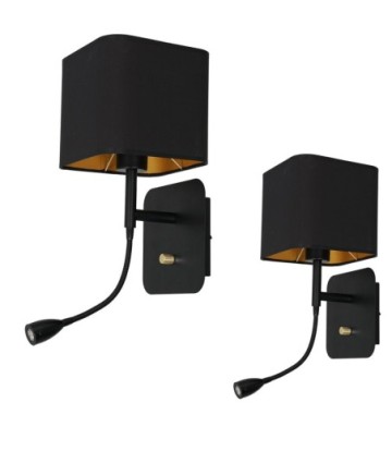 Kinkiet NAPOLI BLACK/GOLD 1xE27 + 1W LED