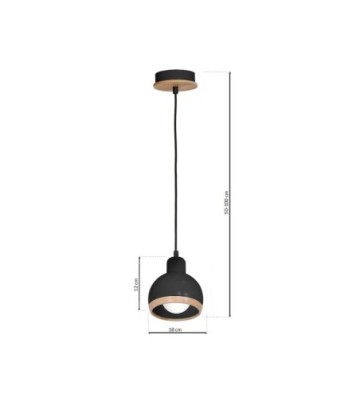 Lampa wisząca OVAL BLACK 1xE27