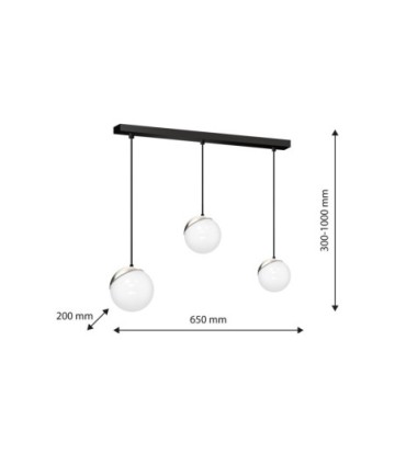 Lampa wisząca SFERA BLACK/CHROME 3xE14