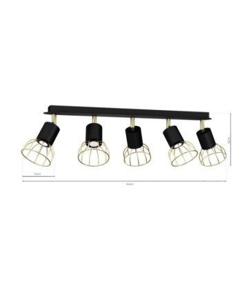 Lampa sufitowa DANTE Black/Gold 5x mini GU10