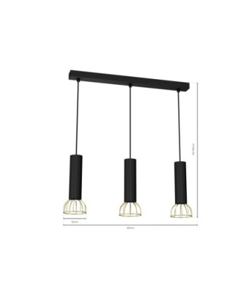 Lampa wisząca DANTE Black/Gold 3x mini GU10