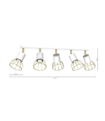 Lampa sufitowa DANTE White/Gold 5x mini GU10