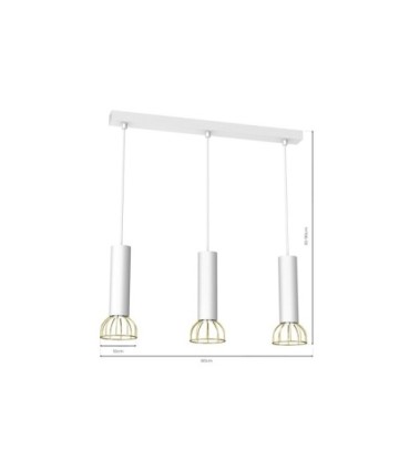 Lampa wisząca DANTE White/Gold 3x mini GU10