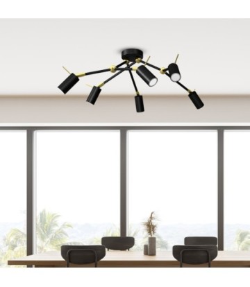 Lampa sufitowa IRIS Black/Gold 6x mini GU10