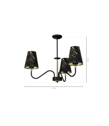 Lampa wisząca HERMES Black/Gold 3xE27