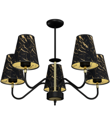 Lampa wisząca HERMES Black/Gold 5xE27