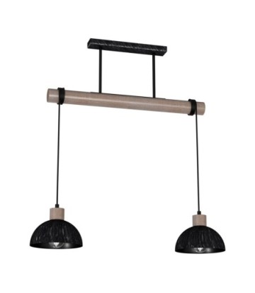 Lampa wisząca ERIK Sawn black/Patinated wood 2XE27