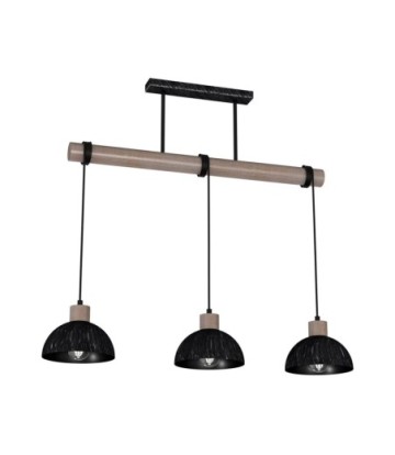 Lampa wisząca ERIK Sawn black/Patinated wood 3XE27