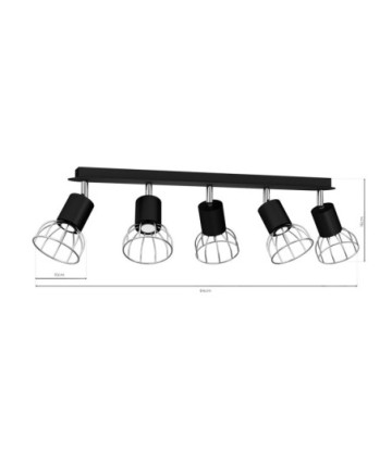 Lampa Sufitowa DANTE BLACK/SILVER 5x mini GU10