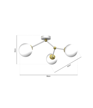 Lampa sufitowa JOY WHITE / GOLD 3xE14
