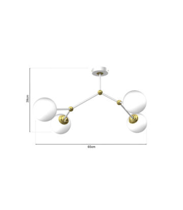 Lampa sufitowa JOY WHITE / GOLD 4xE14