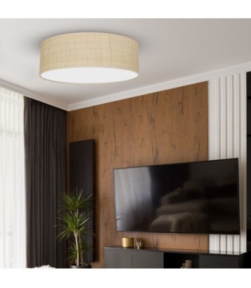 Lampa sufitowa MARSHALL WHITE / RATTAN 3xE27