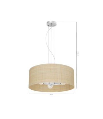 Lampa wisząca MARSHALL WHITE / RATTAN 3xE27