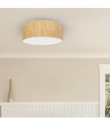 Lampa sufitowa CORK White/Cork 3xE27  Ø50cm