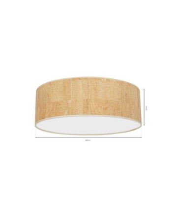 Lampa sufitowa CORK White/Cork 3xE27  Ø60cm