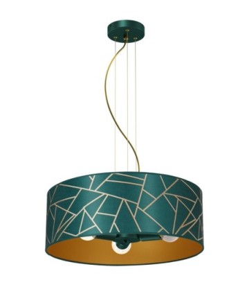 Lampa wisząca ZIGGY WHITE Gold/Bottle green  3xE27