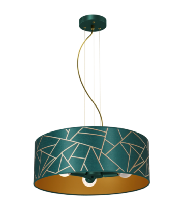 Lampa wisząca ZIGGY WHITE Gold/Bottle green  3xE27