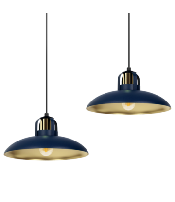 Lampa wisząca FELIX NAVY BLUE/GOLD 2xE27