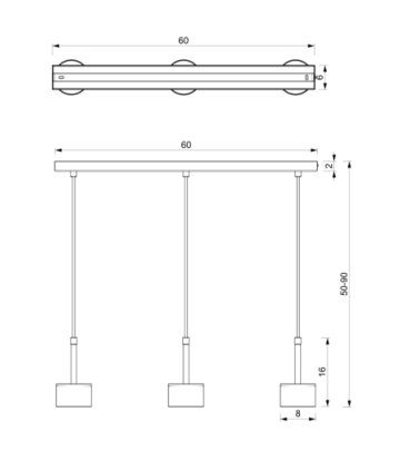 Lampa wisząca ARENA WHITE/GOLD 3xGX53