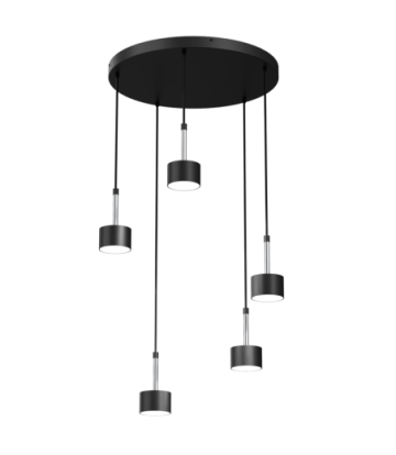 Lampa wisząca ARENA BLACK/SILVER 5xGX53