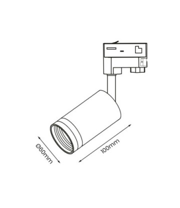 Track Spot Pipe Ring Czarny 1xGU10 - 3-obwodowy