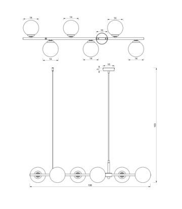 Lampa wisząca POP 6xE14