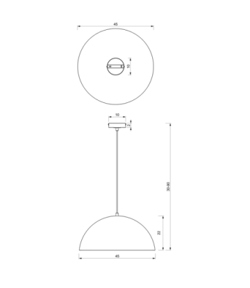 Lampa wisząca BETA WHITE/GOLD 1xE27 45cm