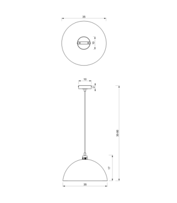 Lampa wisząca BETA WHITE/GOLD 1xE27 35cm