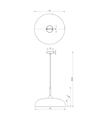 Lampa wisząca LINCOLN BLACK/GOLD 1xE27 45cm