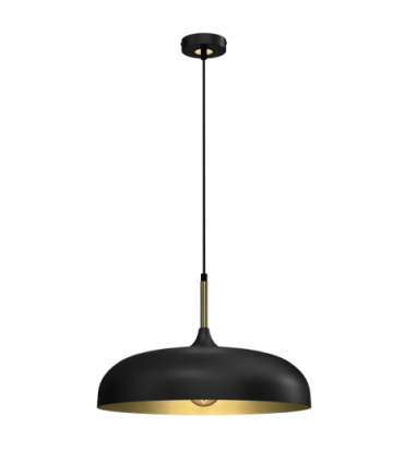 Lampa wisząca LINCOLN BLACK/GOLD 1xE27 45cm