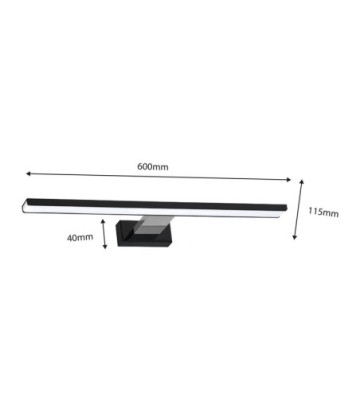 Kinkiet SHINE BLACK/CHROME 60cm 13,8W LED