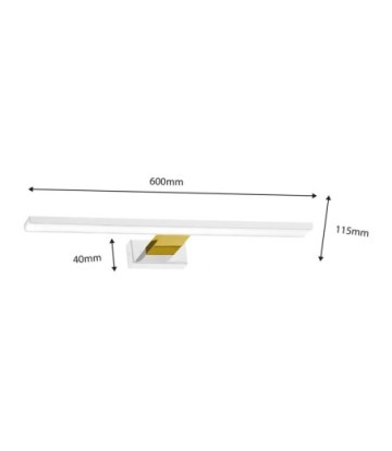 Kinkiet SHINE WHITE/GOLD 60cm 13,8W LED