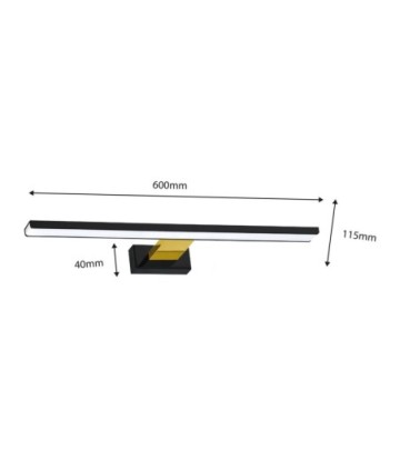 Kinkiet SHINE BLACK/GOLD 60cm 13,8W LED