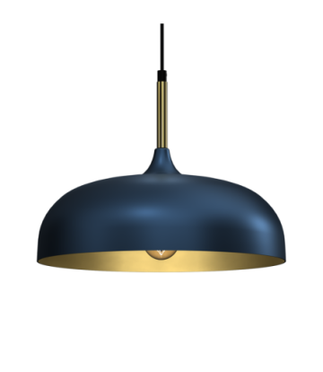 Lampa wisząca LINCOLN BLUE/GOLD 1xE27 35cm