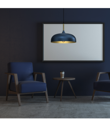 Lampa wisząca LINCOLN BLUE/GOLD 1xE27 35cm