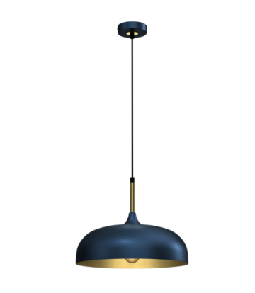 Lampa wisząca LINCOLN BLUE/GOLD 1xE27 35cm