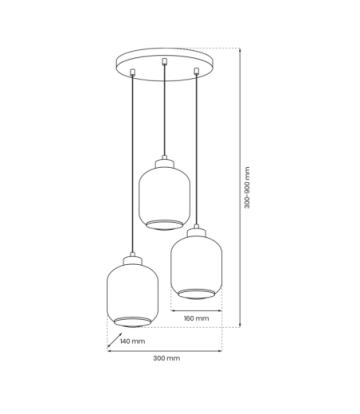 Lampa wisząca SOMBRA MIX 3xE27