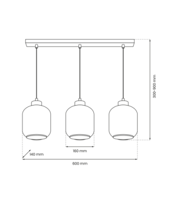 Lampa wisząca SOMBRA AMBER 3xE27